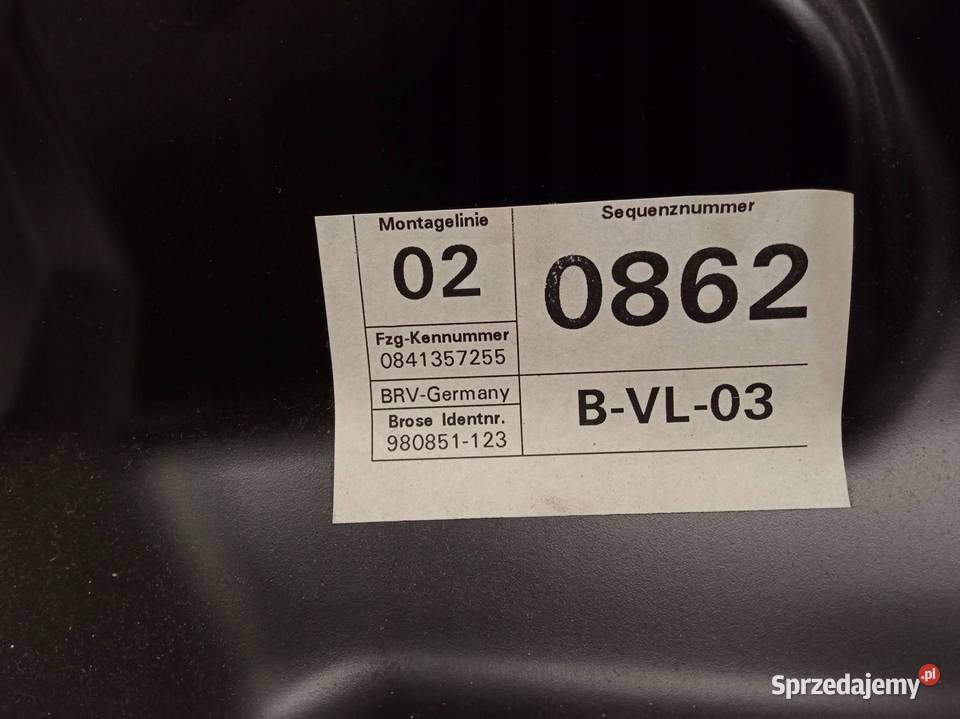 MECHANIZM SZYBY LEWY PRZÓD 3C1837755K VW