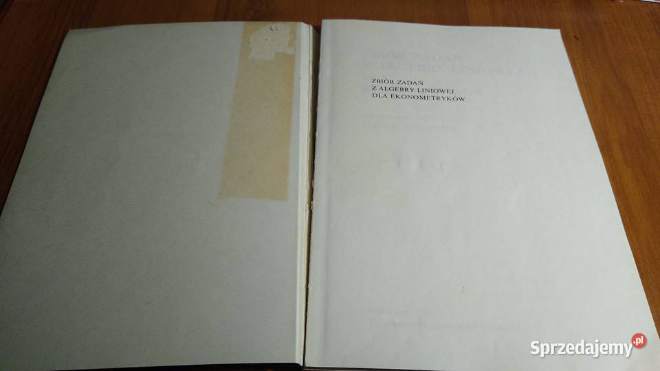 Zbiór zadań z algebry liniowej ekonometryków Rok wydania 1986 pomorskie Gdańsk