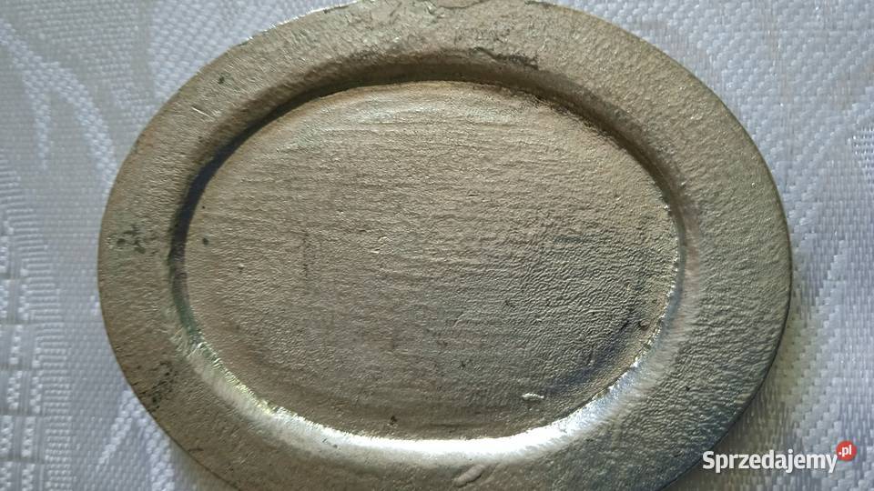 OKAZAŁY MEDALION SREBRZONY OKSYDOWANY Z CZARNEGO posrebrzane Piła