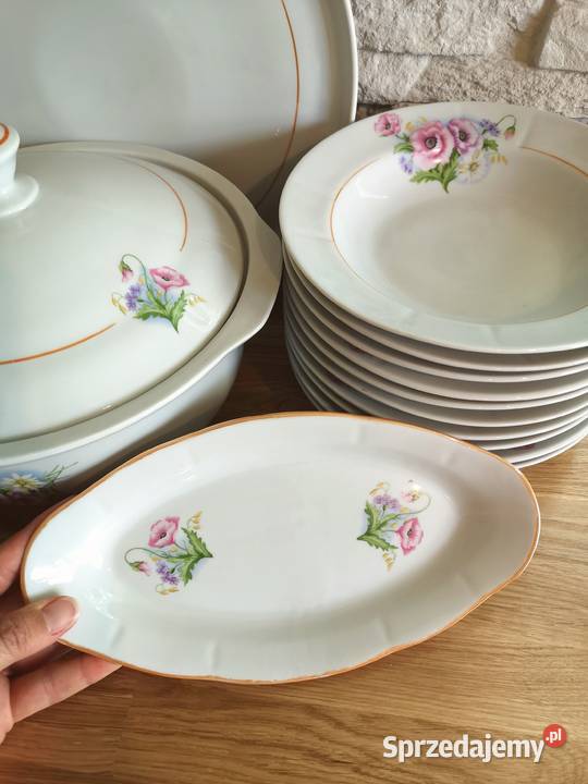 Serwis obiadowy porcelanowy Na łące mazowieckie Otrębusy