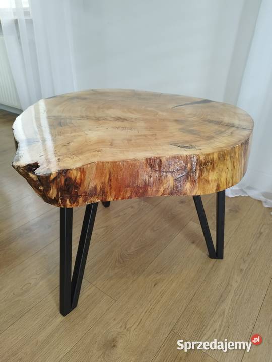 Stolik plaster drewna żywica Meble Łowicz