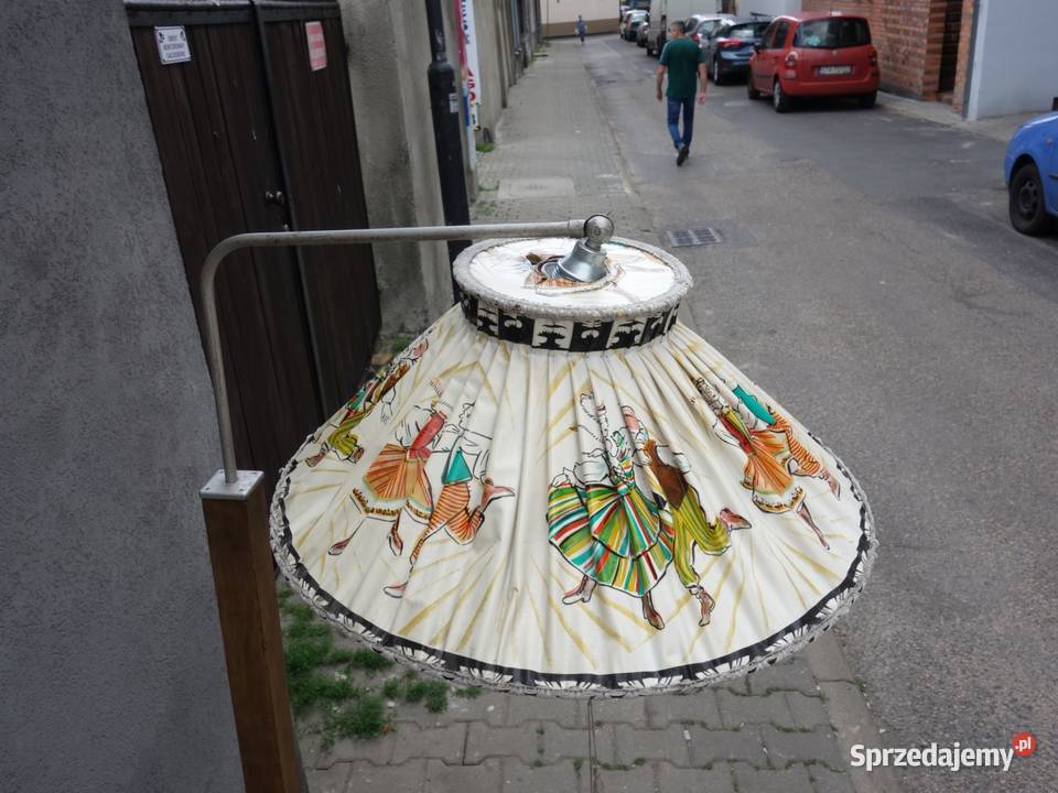 Lampa stojąca ze stolikiem antyk PRL Art Deco Tarnowskie Góry