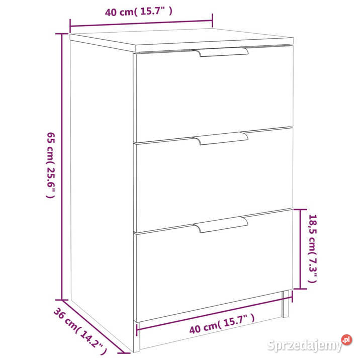 Szafka nocna czarna 40x36x65 WM811270 Warszawa sprzedam