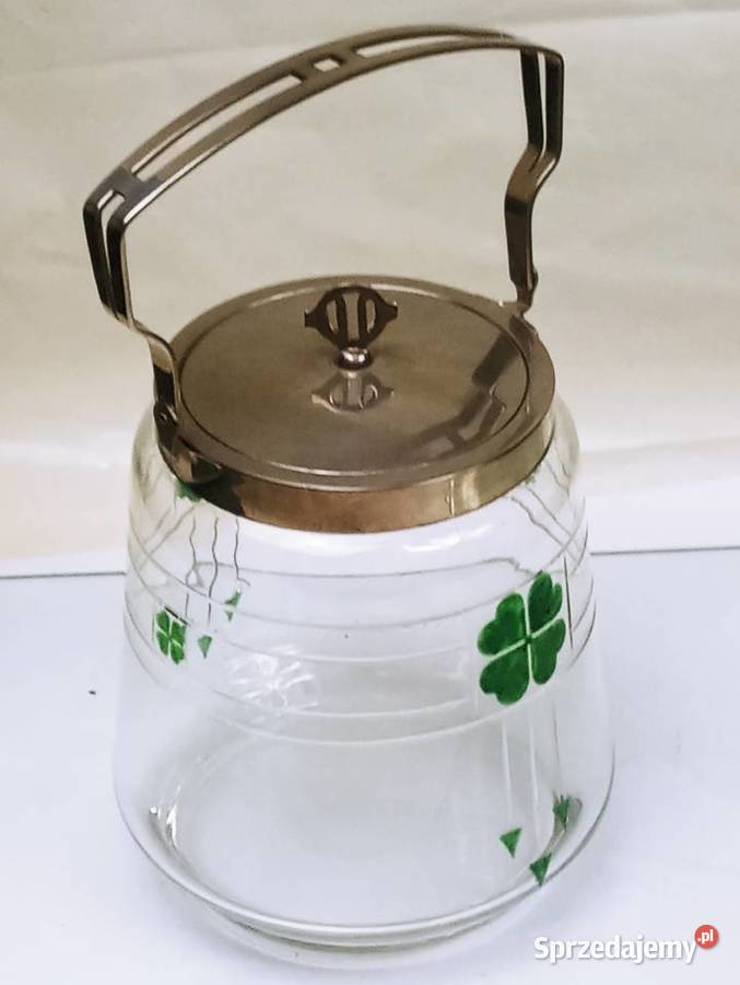 Art Deco Pojemnik na Biszkopty Szkło Plater Nowa Sól