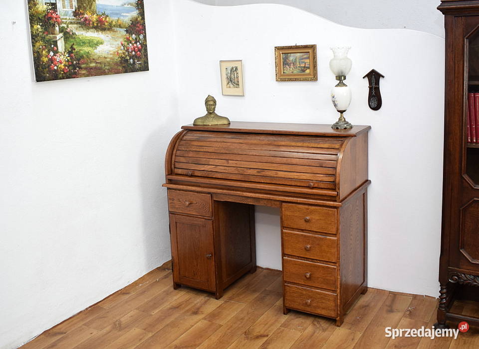DĘBOWA SEKRETERA Z ROLETĄ BIURKO SEKRETARZYK Świdnica