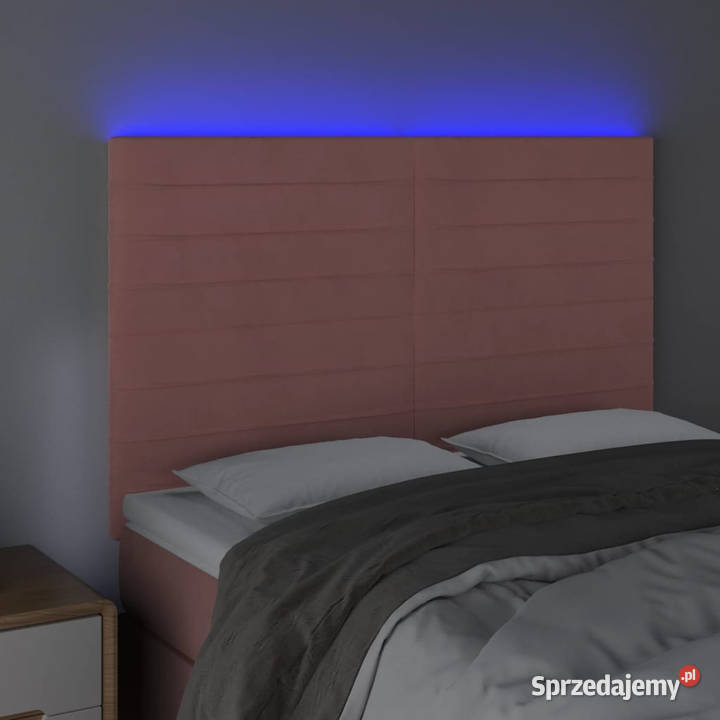 Zagłówek do łóżka z LED różowy 144x5x118128 Warszawa