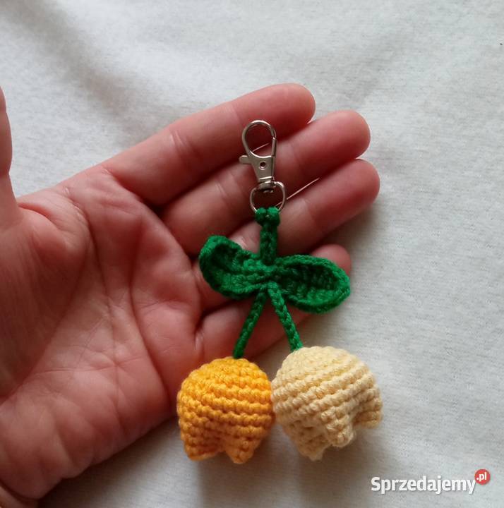 Tulipany wykonane na szydełku brelok Rękodzieło Łask