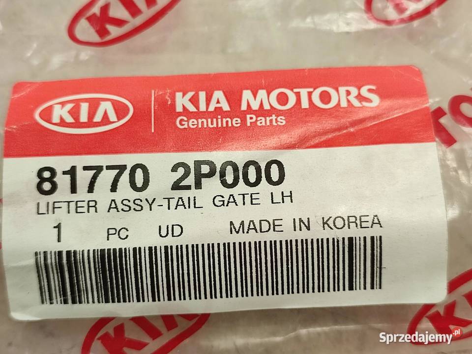 PODNOŚNIK KLAPY BAGAŻNIKA LEWY KIA SORENTO II XM osobowe lubelskie