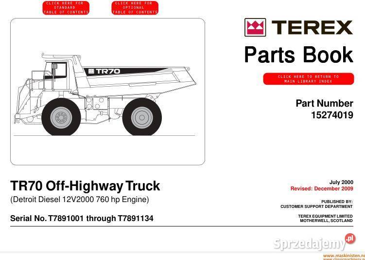 TEREX TR70 katalog częsci zamiennych Kielce