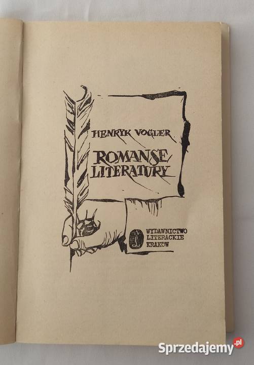 ROMANSE LITERATURY Henryk Vogler Rok wydania 1964 Hajnówka sprzedam