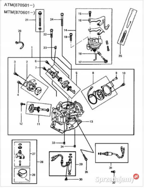 USZCZELKA GAŹNIKA 2 HYUNDAI EXCEL 19851994