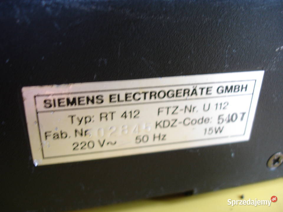 Radiomagnetofon SIEMENS PLANER RT412 Zielona Góra sprzedam