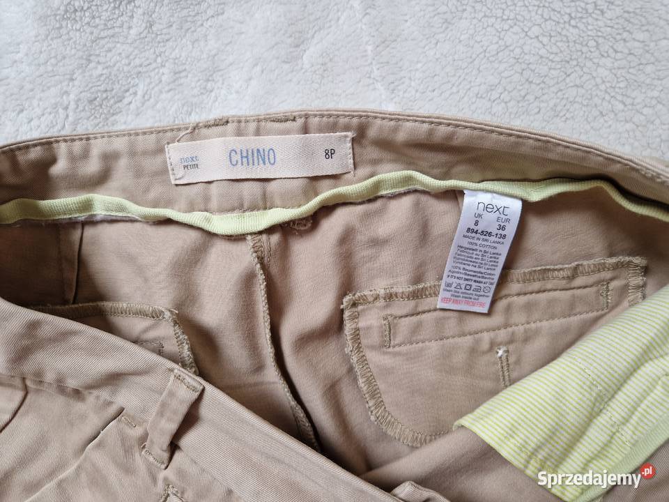 Nowe beżowe bawełniane spodnie damskie chinosy brązowy/beżowy małopolskie Bibice