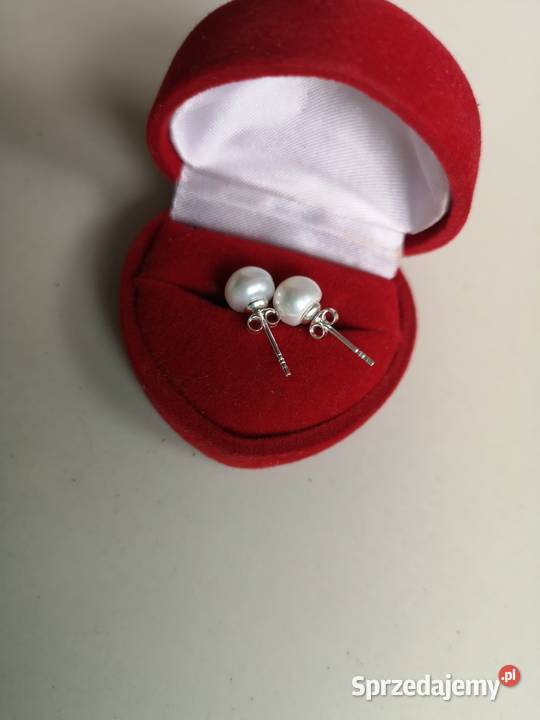 Kolczyki z perłą mabe sztyfty srebro