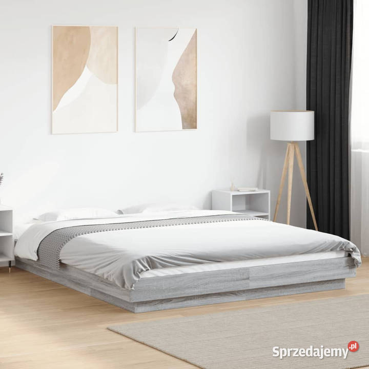 Rama łóżka z LED szary dąb sonoma 150x200 Warszawa