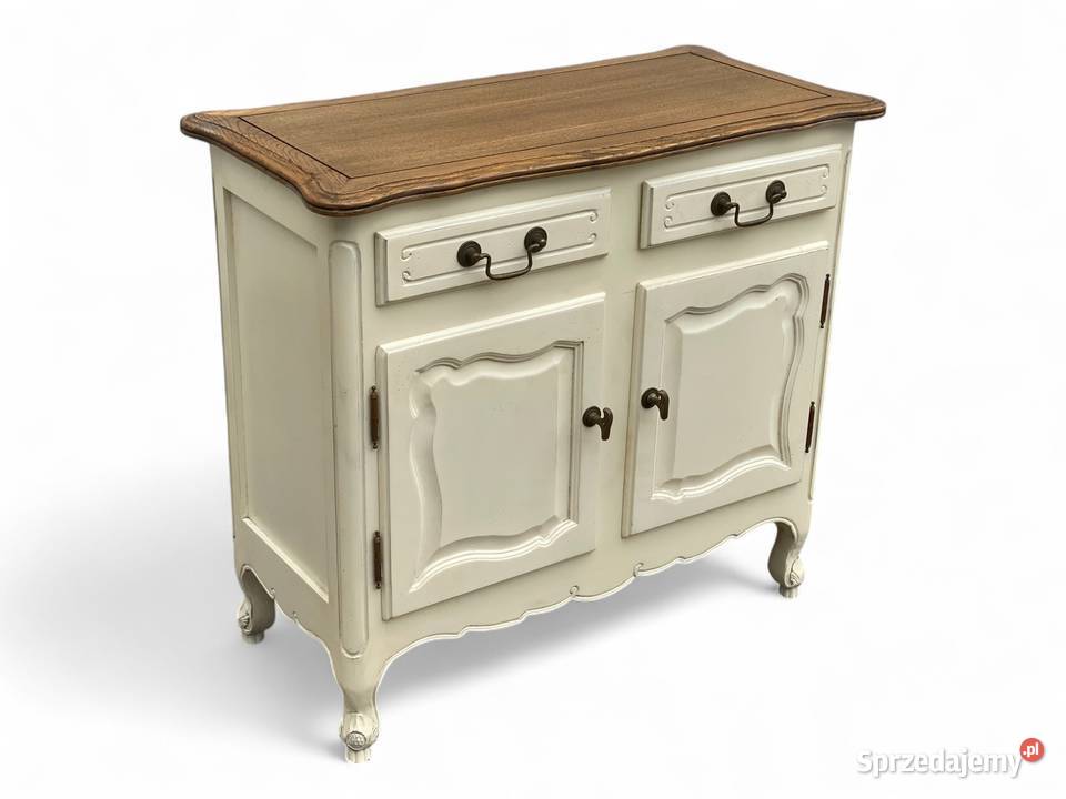 Urokliwa biała komoda rustykalna na giętych Gryfice