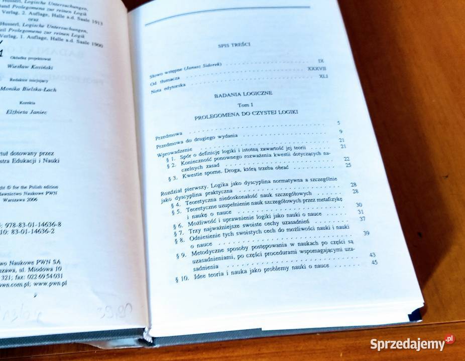 Badania logiczne Tom 1 Prolegomena do czystej Gdańsk sprzedam