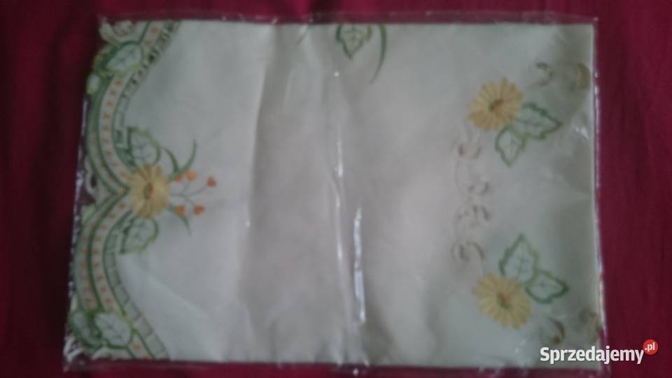 Obrus kwadratowy haft super kwiaty 85x85 nowy z