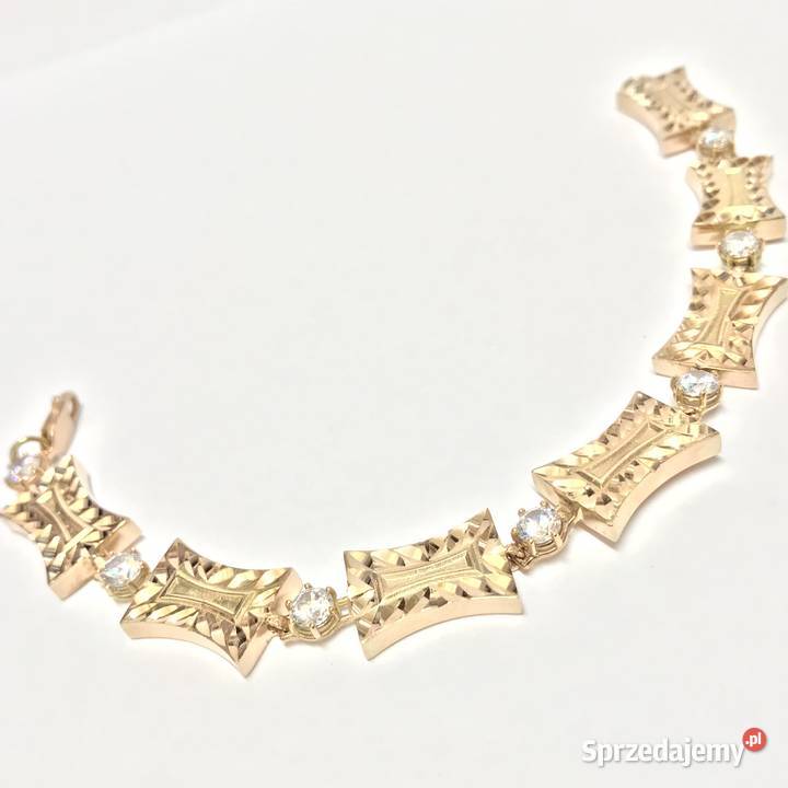 Złota BRANSOLETKA damska 14K zjawiskowy WZÓR 19 Zegarki i Biżuteria mazowieckie Warszawa