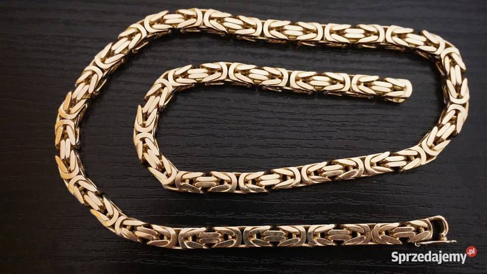 ZŁOTY KRÓLEWSKI ŁAŃCUSZEK DUŻY ŁAŃCUCH KOSTKA Warszawa