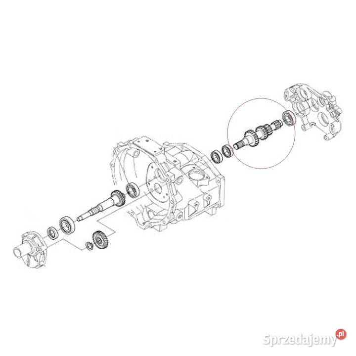 Wałek zębaty 265 mm 18T22T18T13T10T Kubota L4508