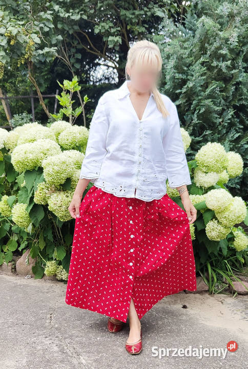 Lniana koszula Per Una MS L 40 biała folk retro biały Szczecin
