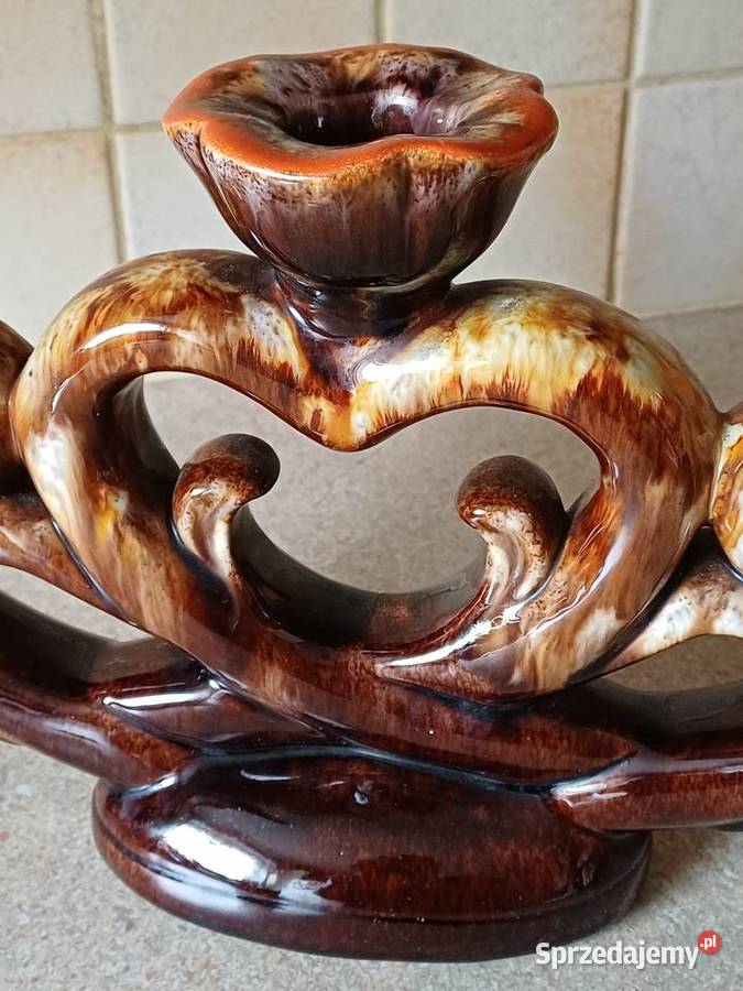 vintage ceramiczny świecznik Nowy Targ