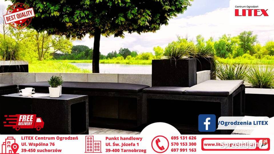 nowoczesna betonowa donica ogrodowa JADAR