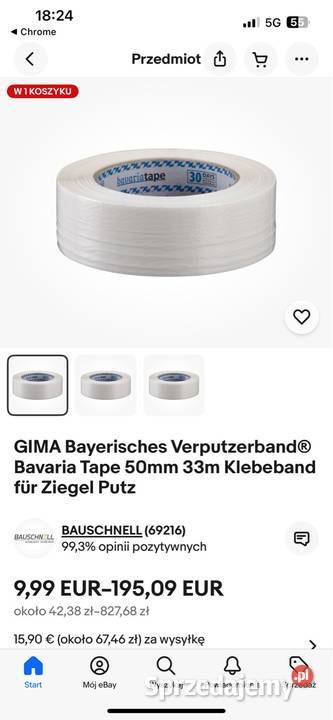 Taśma tynkarska Bavaria tape 50mm33m sprzedam