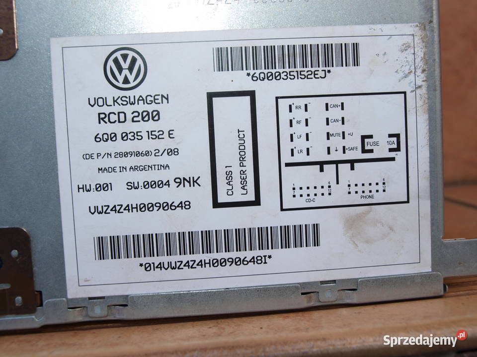 VW Polo IV 4 Transporter radio CD Mp3 2001 2009r osobowe Kalisz