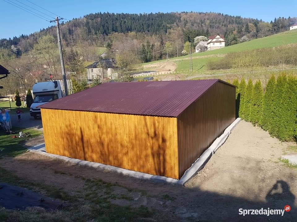 Garaż blaszany 8x7 drewnopodobny dwustanowiskowy Kraków