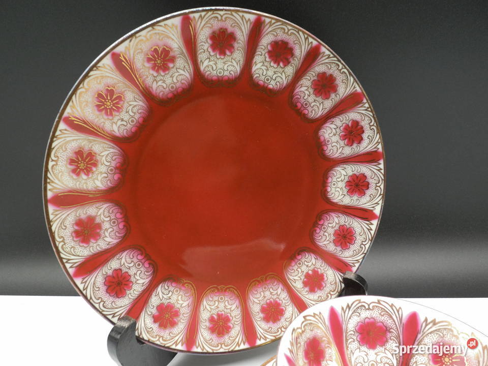 Eleganckie Trio Śniadaniowe Bawarska Porcelana Raszków