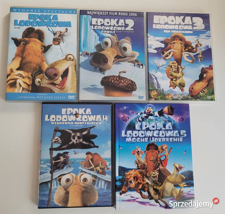 Bajki DVD Zestaw Epoka Lodowcowa 15 Komplet Jelenia Góra sprzedam