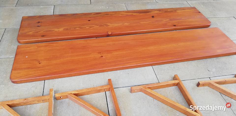 Półka drewniana długa solidna regał na książki