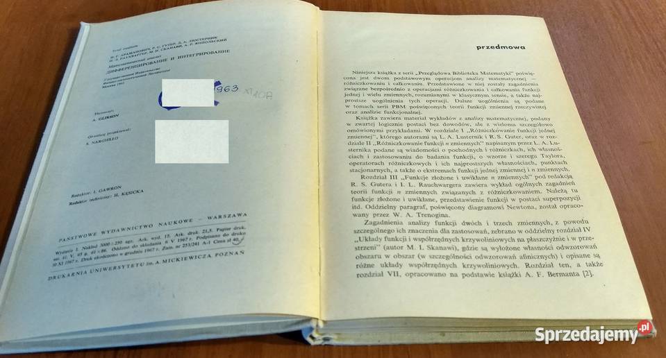 Pochodne i całki Aramanowicz Guter Lusternik Gdańsk sprzedam