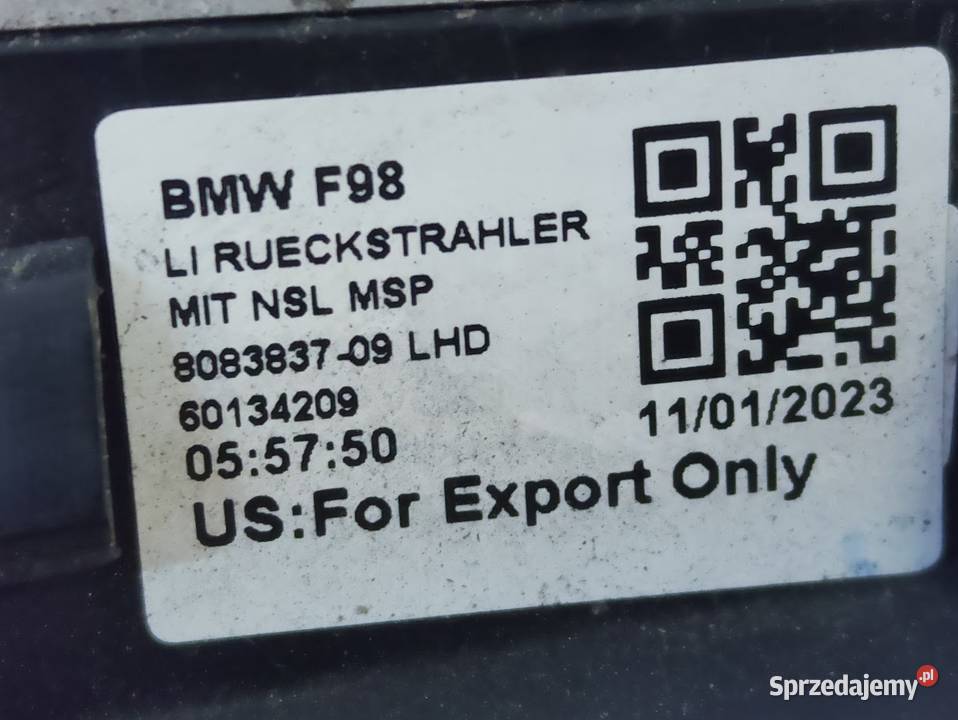 Lampka Lampa Zderzaka Lewy Tył BMW X4 G02 F98 sprzedam