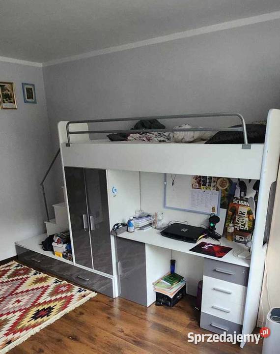 Łózko piętrowe młodzieżowe podwójne z kompletem 326cm Orzesze