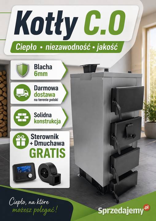 Kocioł na DREWNO WĘGIEL 12 kW Piec zasypowy Słupsk