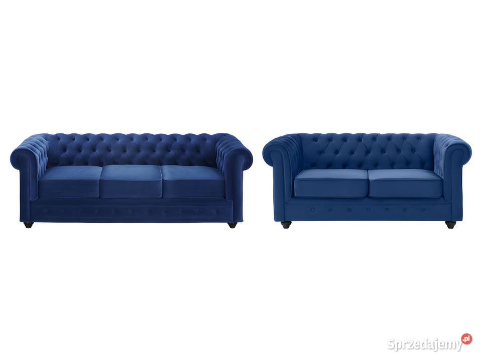 Kanapa 3 i 2 osobowa CHESTERFIELD WELUR w Komplety wypoczynkowe