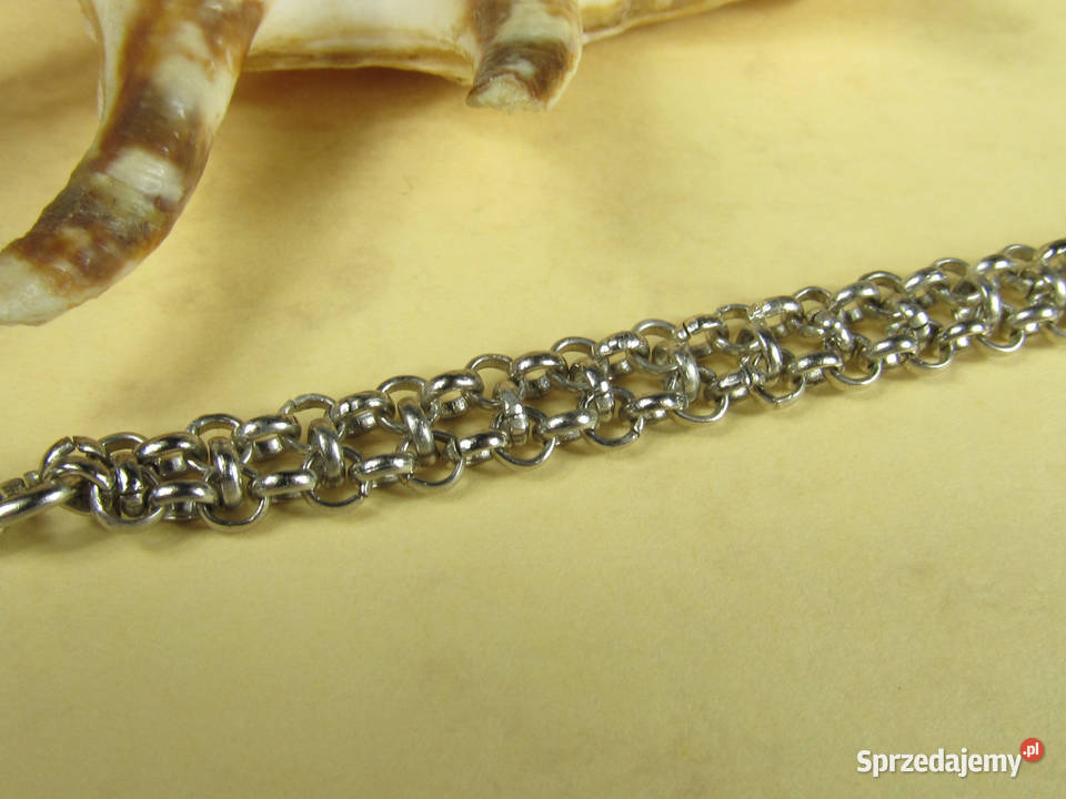 Bransoletka na palec łańcuszek koraliki srebrny Katowice