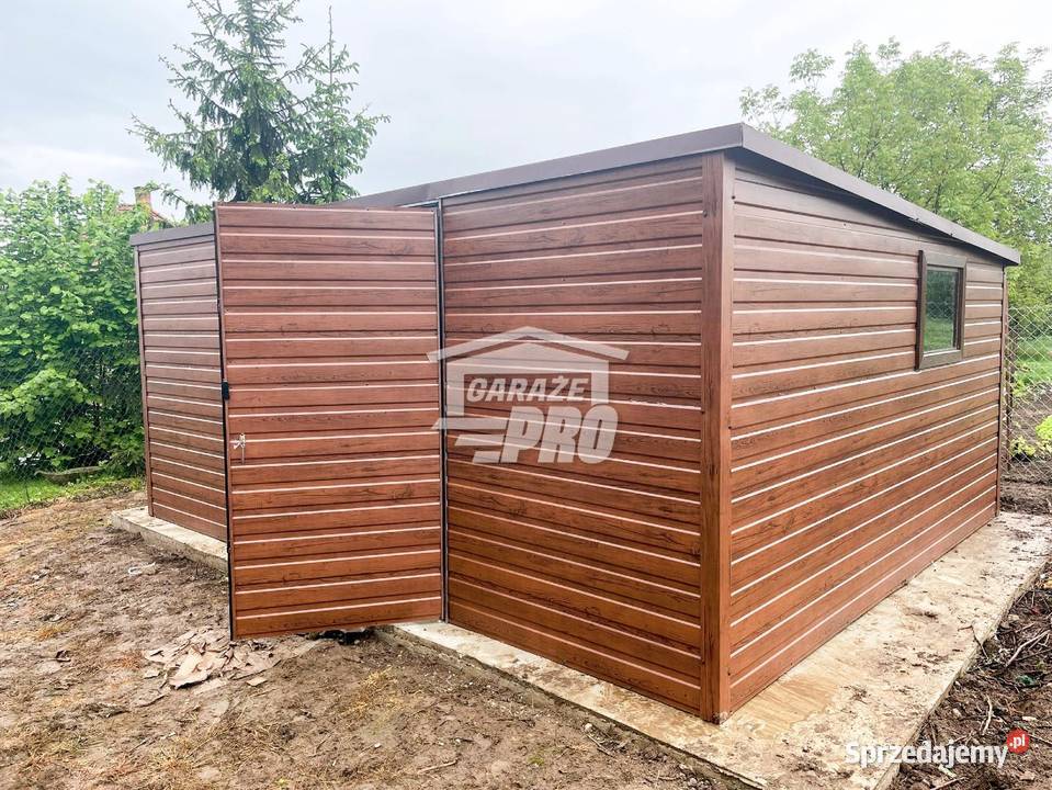 Domek ogrodowy Garaz 6x4m Brama dwuskrzydłowa