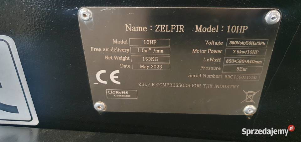 Kompresor śrubowy Zelfir 10HP Ruda Śląska