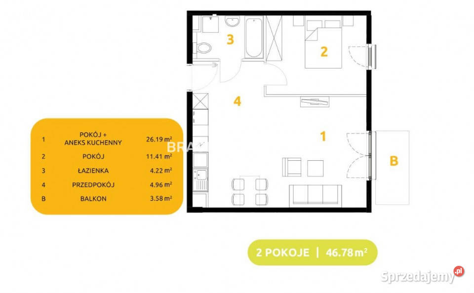 sprzedaży mieszkania Kraków 29 listopada 4678m2 Piętro 3