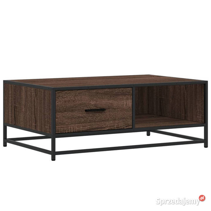 Stolik kawowy brązowy dąb 90x57x35 materiał Warszawa