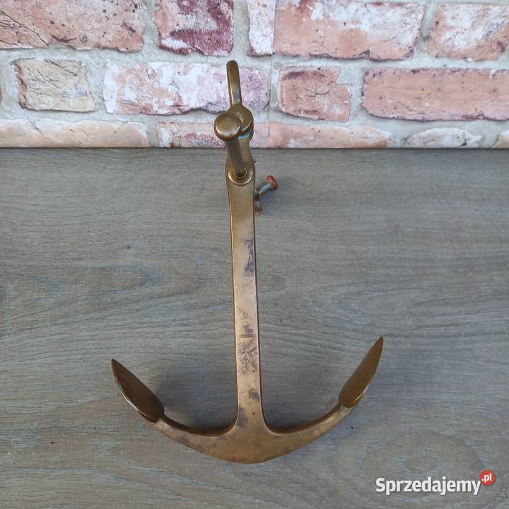 Marynistyka żeglarstwo duża mosiężna kotwica Warszawa