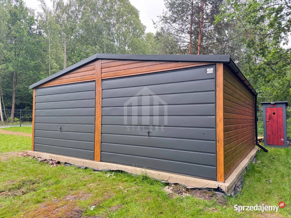 Garaż blaszany 6x5m 2x brama uchylna 2x okno wielkopolskie Piła