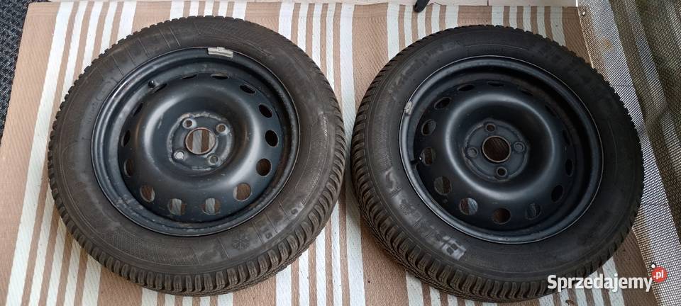 Felgi 4x100 r15 z dwiema oponami zimowymi kleber