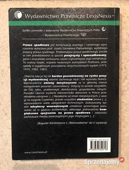 Prawo spadkowe Zarys wykładu Gorzów Wielkopolski
