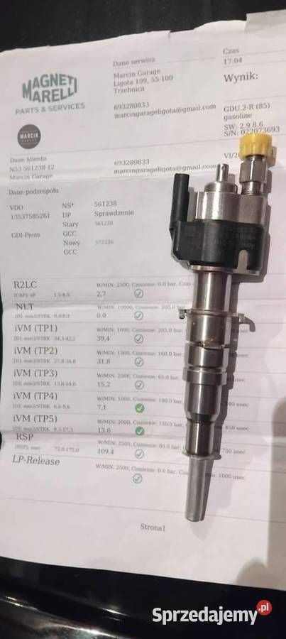 Wtrysk bmw n54 n63 n74 13538616079 Pęczniew