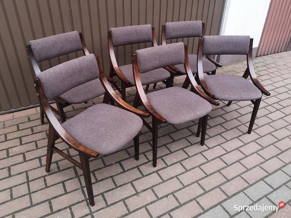 Krzesła PRL Skoczek Skoczki Stare Komplet 6 Swarzędz